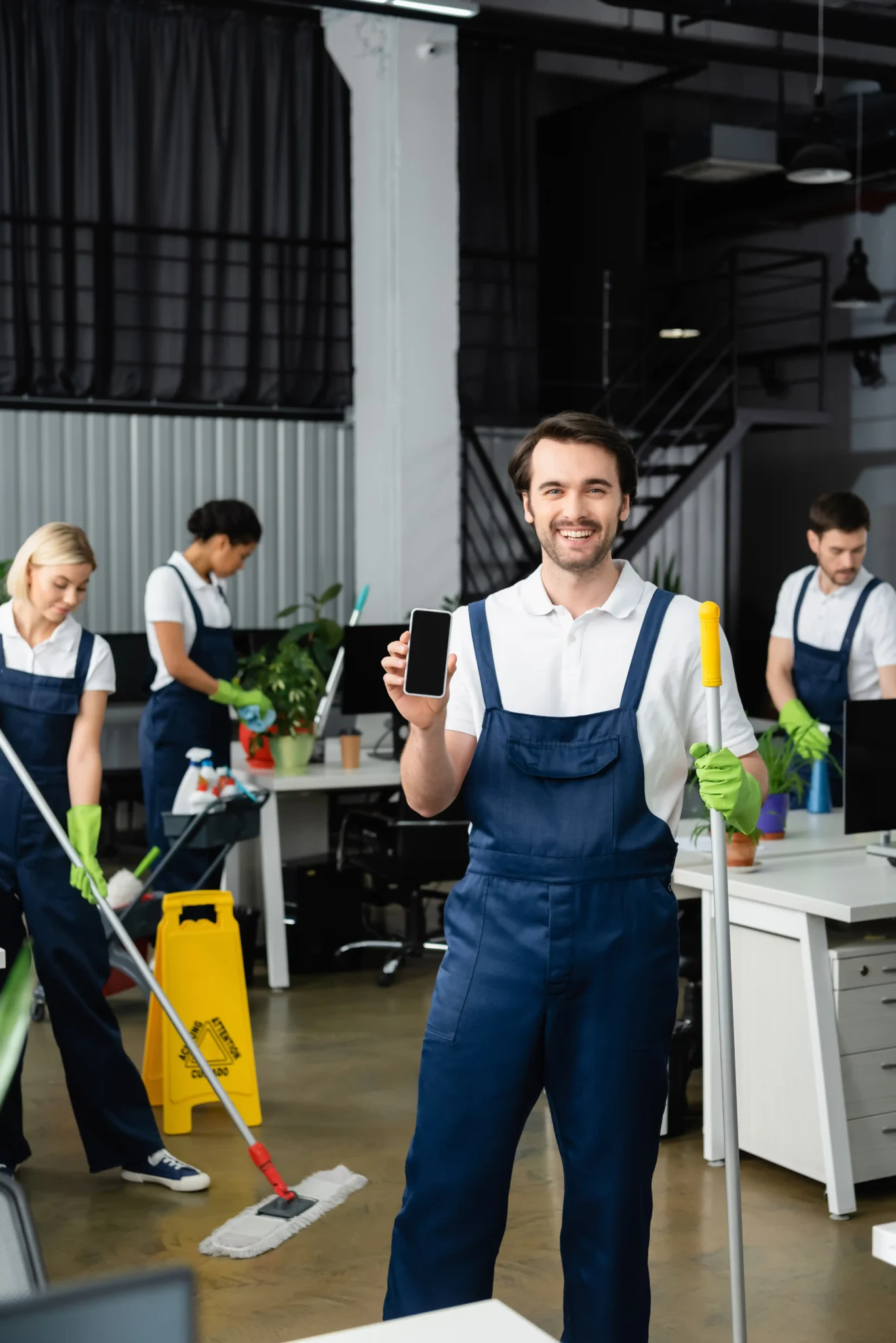 Sydney Clean Group cleaning team at work in a Newcastle office